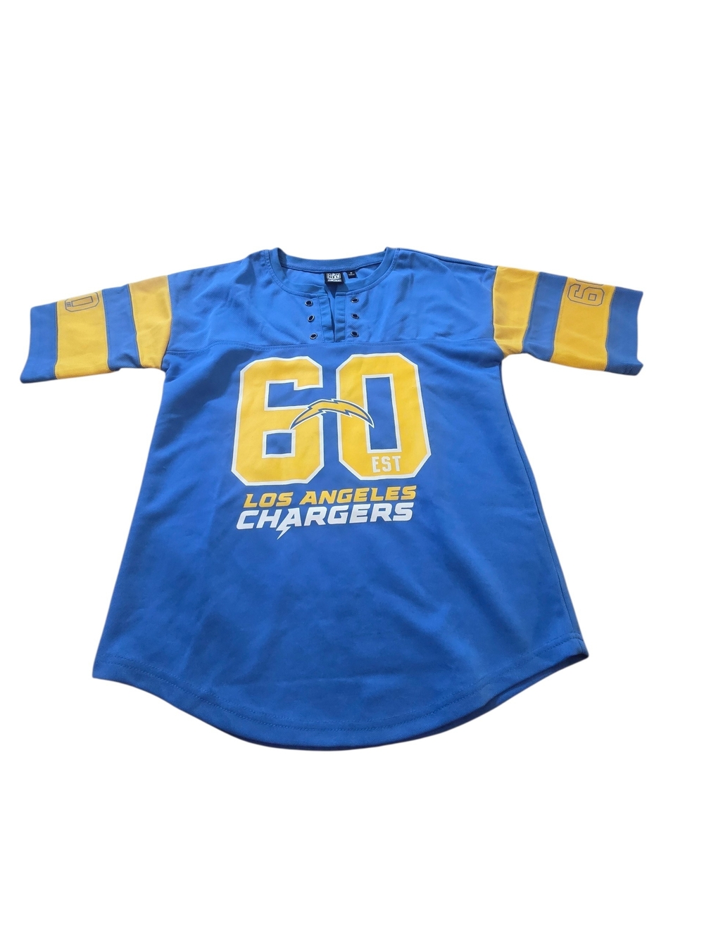 Los‎ Angeles Chargers NFL blue jersey with yellow sleeve stripes